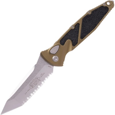 Microtech SOCOM ELITE AUTO T/E STONEWASH FULL SERRATE OD GREEN 161A-12OD