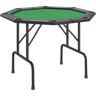 vidaXL Skládací deska na poker pro 8 hráčů zelená 108 x 108 x 75 cm