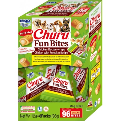 Churu INABA FOODS Co. Ltd. Dog BOX Fun Bites Chicken wraps Chick&Pumpk8 x 12 g