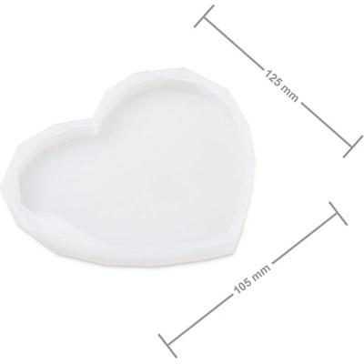 Manumi Silikonová forma na odlévání kreativní hmoty srdce 125x105x10mm 1 ks