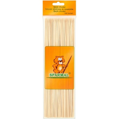 SPARMAL - Špajle drevené s hrotom 25cm, balenie 100ks
