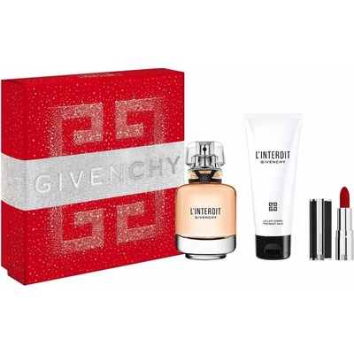 Givenchy L´Interdit SET: EDP 50 ml + Telové mlieko 75ml + Rúž na pery 1,5g