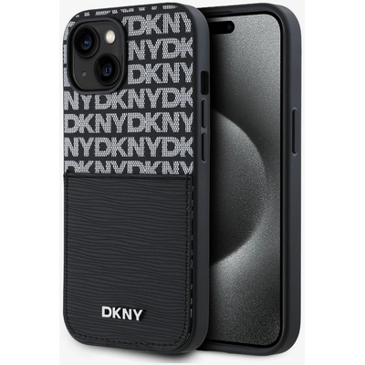 DKNY PU Leather Repeat Pattern Card Pocket Back Cover за iPhone 15 Black DKNY DKNY | Cheren | МЪЖЕ | UNI