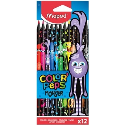 Maped Color' Peps Monster bezdrevné pastelky 12 ks