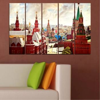 Vivid Home Декоративни панели Vivid Home от 5 части, Изкуство, PVC, 110x65 см, 2-ра Форма №0061