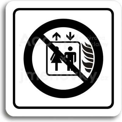 ACCEPT Piktogram tento výtah neslouží k evakuaci osob - bílá tabulka - černý tisk