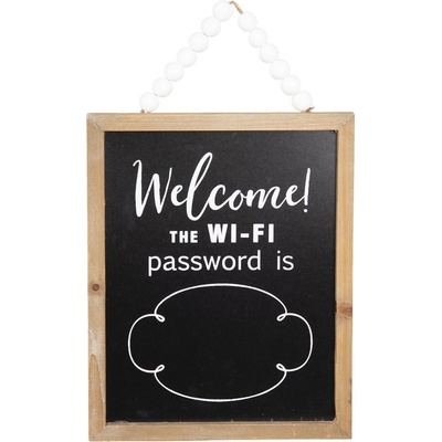 Nástěnná dřevěná cedule na heslo Wifi - 25*2*26 cm - Clayre & Eef