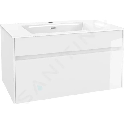 kielle Skrinka s umývadlom 80 cm, lesklá biela 50027S800