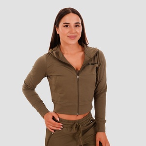 GymBeam Дамски суичър TRN Zip-Up Olive M