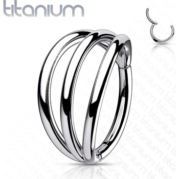 Šperky4U Segment trojitý kruh helix cartilage tragus piercing titan TIT1126ST-1210