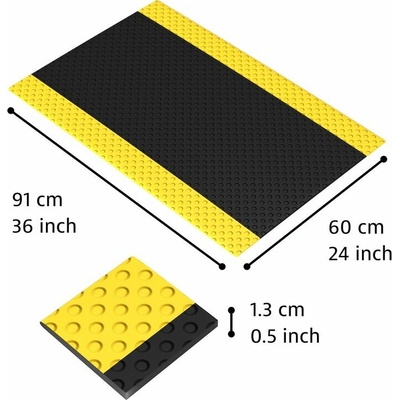Notrax 417 Bubble Sof-Tred Protiúnavová rohož s vrstvou Dyna-Shield a bublinovým vzorom čierna / žltá 91 x 150 cm