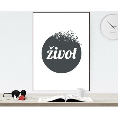 Plakát "život" - PDF soubor - Šedá tmavě, A3