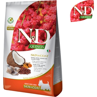 N&D Quinoa Dog Adult Mini Grain Free Skin & Coat Herring & Coconut 0,8 kg