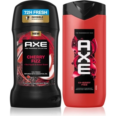 Axe Premium Cherry Fizz sprchový gel 400 ml + Axe Premium Cherry Fizz tuhý deodorant 50 ml kosmetická sada