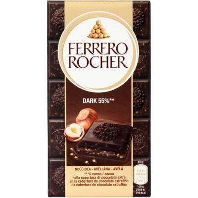 Ferrero Horká čokoláda Ferrero Rocher s lieskovými orieškami 90 g