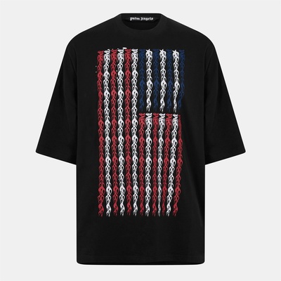 Palm angels Тениска PALM ANGELS Men's Flames Flag Oversized T-Shirt - Black