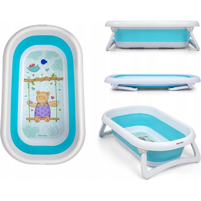 Milly Mally Dětská skládací vanička s výpustí Aqua modrá – Zboží Dáma