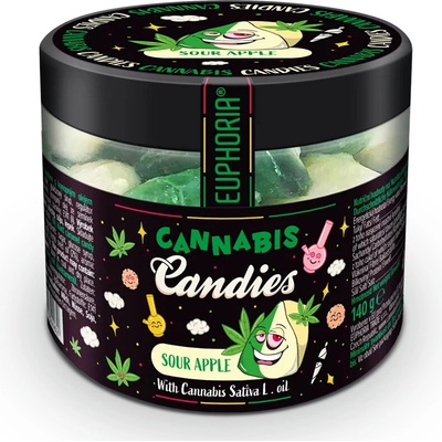 Euphoria Konopné cukríky Kyslé jablko 140 g
