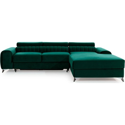 Eltap Зелен кадифен разтегателен ъглов диван с място за съхранение (десен ъгъл) Grayson - ELTAP (CO-GRA-RT-35NU)