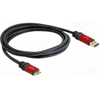 Delock 82762 USB A vidlice USB B micro vidlice zlacený 3m černý