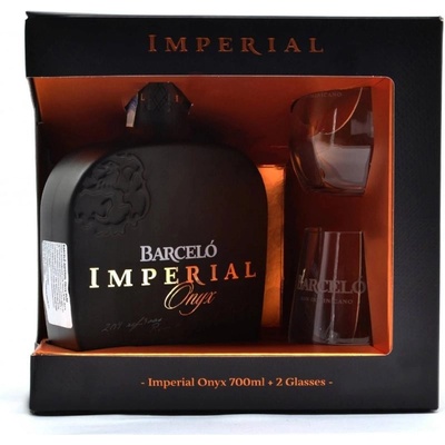 Barcelo Imperial Onyx Dominican rum 38% 0,7 l (dárčekové balenie 2 poháre)