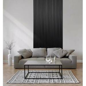 Lamelio Onda ляв оребрен краен панел, черно покритие 3.2x270 см (R-ONDA-B)