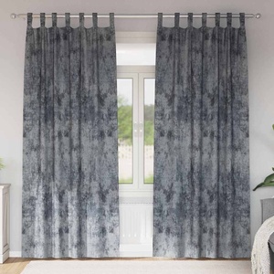 Pure Line Home Кадифени завеси в цвят сив с текстилни гайки (уши), 2 бр. , 140 x 260 см - zalegloto - 48,90 лв