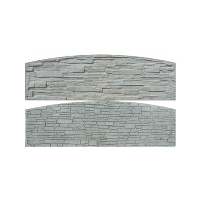 Betonový panel oblouk velký oboustranný štípaný kámen 200 x 50-66 x 4,5 cm - přírodní