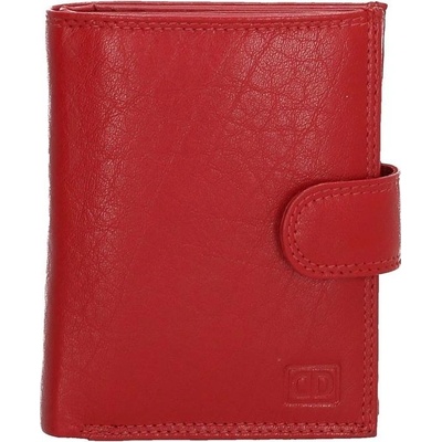 Double d kožená peňaženka s prackou červená
