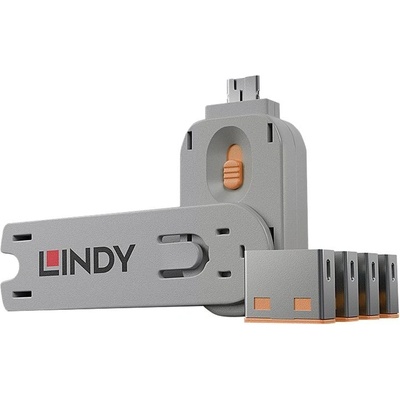 Lindy USB портове 4xоранжев с ключ (40453)