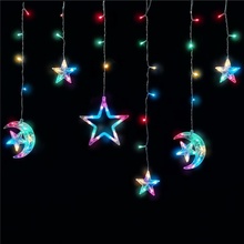 Entac záves svetelný 135 LED farebné hviezdy 12ks