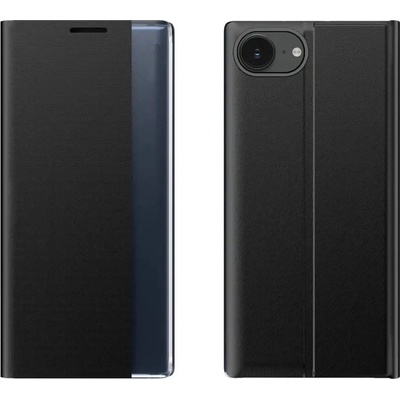 HQWear Нов калъф за спане iPhone 16e Flip Cover със стойка - черен (5907769376863)