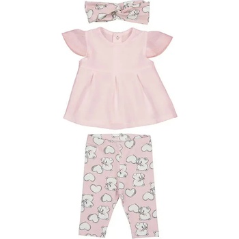 Mayoral Комплект с клин розов с мечета, розова тениска и лента за глава за новородено момиче Mayoral