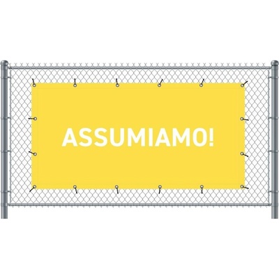 Jansen Display Standardní banner na plotPřijímáme nové zaměstnance italština žlutá, 2000 x 1000 mm