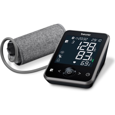 Beurer BM 64 - апарат за кръвно налягане за ръка, Bluetooth, AFIB, 120 памет, XL дисплей - черен