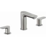 Duravit Wave - Смесител за умивалник с изпускателен клапан „Push-Open, монтаж с 3 отвора, матирана неръждаема стомана WA1060005070 (WA1060005070)