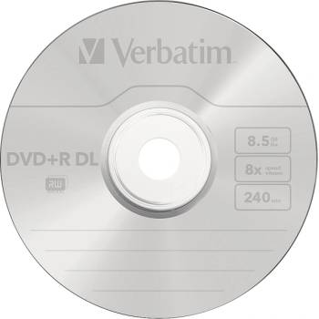 Verbatim DVD+R DOUBLE LAYER 8.5GB 8X MATT SILVER SURFACE (5 PACK) (43541)