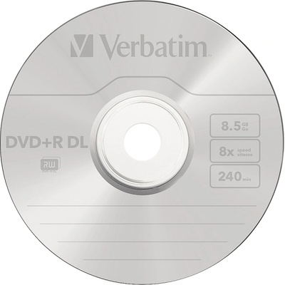 Verbatim DVD+R DOUBLE LAYER 8.5GB 8X MATT SILVER SURFACE (5 PACK) (43541)