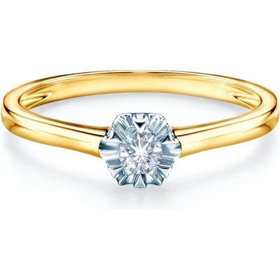 SAVICKI Годежен пръстен Solitaire: два цвята злато. диамант