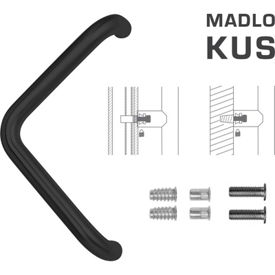 Vyosené madlo na dvere FT - MADLO kód K14T Ø 32 mm SP ks CIM - čierna matná (FNO) | MP-KOVANIA.sk