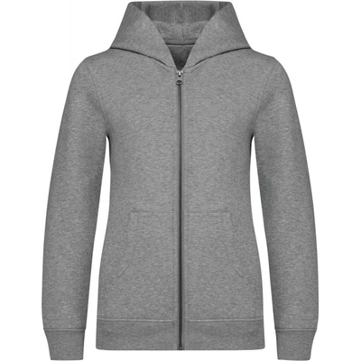 Native Spirit dětská eco mikina s kapucí na zip Friendly Moon Grey Heather