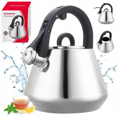 Klausberg неръждаема стомана чайник с свирка 2, 5L KB-7947 (KB-7947)
