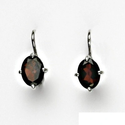 Čištín Zlaté náušnice, přírodní granát, bílé i žluté zlato - VE 169