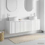 vidaXL Комплект шкафове за баня 3 бр. Бял гланц 161, 5 x 44, 5 x 80 см (3405731)