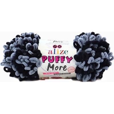 Alize příze Puffy More 6284 černá a šedá