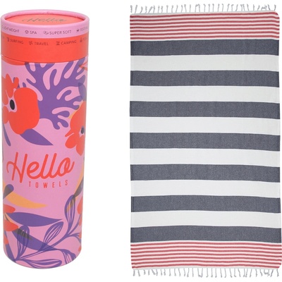 Hello Towels памучна кърпа, Червено / Бяло