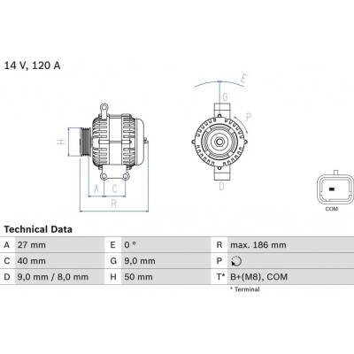 Generátor BOSCH 0 986 082 570 (0986082570)