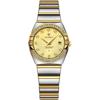 Poedagar Дамски часовник Poedagar CS1867, неръждаема стомана, сребърно-розово злато, златен циферблат (CS1867)