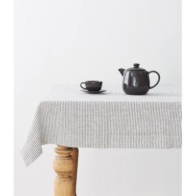 Linen Tales Ľanový obrus Black tripes 200cmx140cm