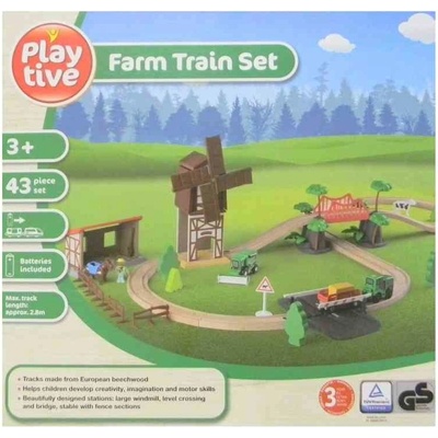 Playtive Drevená železnica Statok 43 dielov